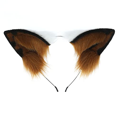 Guaber Plüsch-Kopfschmuck mit Schäferhund, Tier, Cosplay, Maskerade, Haarband, Cosplayer, zweidimensionales Mädchen-Kopfschmuck-Kostüm von Guaber