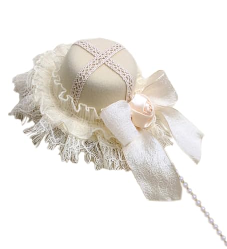Guaber Retro Rose Hut Band Haarspange Perlen Spitze Haarteil für Kostümpartys Perlen Quasten Cosplay Fascinator Dekorative Haarspangen für Frauen Guaber Retro Rose Hut Band Haarspange Perlen Spitze Haarteil für Kostümpartys Perlen Quasten Cosplay Fascinator Dekorative Haarspangen für Frauen von Guaber