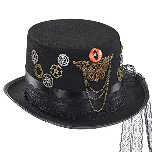 Guaber Steampunk Bowler Hut Time Traveler Halloween Party Top Zubehör Steampunk Hut Guaber Steampunk Bowler Hut Time Traveler Halloween Party Top Zubehör Steampunk Hut von Guaber