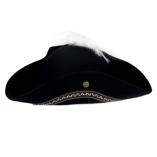 Guaber Stickerei-Cosplay-Piratenkappen für Kinder-Party-Requisiten, Piraten-Rollenspiel, gefiederte Nieten, Fedoras, Fotografie-Requisiten, Hut von Guaber