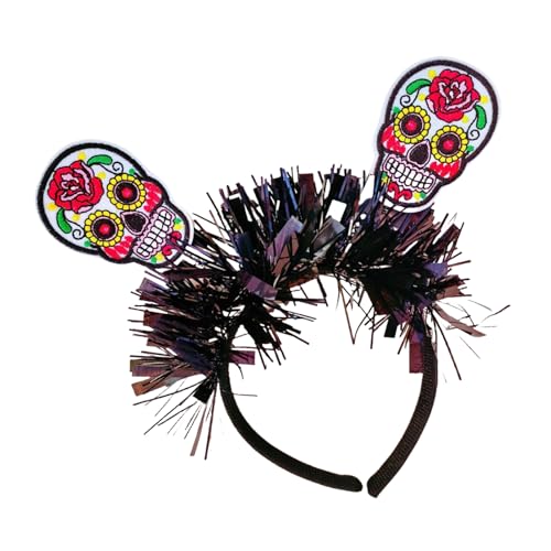 Guaber Totenkopf-Haarband für Halloween, Festlichkeiten, Stirnband, Skelett, Haar-Accessoire, Party, unverzichtbares Cosplay, Totenkopf-Kopfbedeckung, Horror-Themen-Zubehör von Guaber