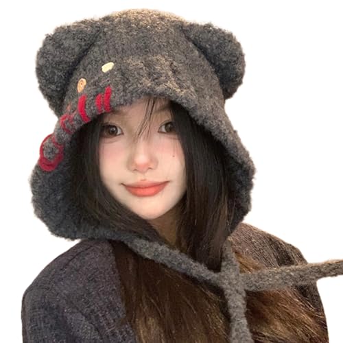 Guaber Übergroßer Bärenhut mit Ohren, einfarbig, Skifahren, pelzig, Cartoon-Foto-Requisiten, Outdoor-Kopfwickel für Halloween, Cartoon-Hüte für Jungen Guaber Übergroßer Bärenhut mit Ohren, einfarbig, Skifahren, pelzig, Cartoon-Foto-Requisiten, Outdoor-Kopfwickel für Halloween, Cartoon-Hüte für Jungen von Guaber