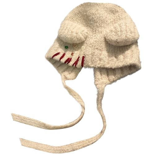 Guaber Übergroßer Bärenhut mit Ohren, einfarbig, Skifahren, pelzig, Cartoon-Foto-Requisiten, Outdoor-Kopfwickel für Halloween, Cartoon-Hüte für Jungen von Guaber