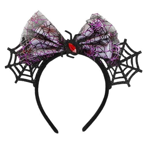 Guaber Vielseitiges Halloween-Accessoire, Spinnen-Ohr-geformtes Stirnband mit Schleifen, Cosplay-Haardekoration, einzigartige Kopfbedeckung, Schleifen, Kopfschmuck von Guaber