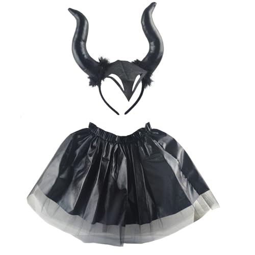 Guaber Zarte Halloween-Ochsenhorn-Stirnbänder und Netzrock, Party-Dekoration für Mädchen und Damen, Foto-Requisiten, Ochsen-Stirnband, Halloween-Tier-Stirnband Guaber Zarte Halloween-Ochsenhorn-Stirnbänder und Netzrock, Party-Dekoration für Mädchen und Damen, Foto-Requisiten, Ochsen-Stirnband, Halloween-Tier-Stirnband von Guaber
