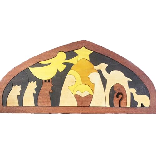 Hands Craft Holzpuzzle-Set, Miniatur-Schäferhund und weise Männer, Ornament für Zuhause, Büro, Desktop-Puzzle-Ornament Hands Craft Holzpuzzle-Set, Miniatur-Schäferhund und weise Männer, Ornament für Zuhause, Büro, Desktop-Puzzle-Ornament von Guaber
