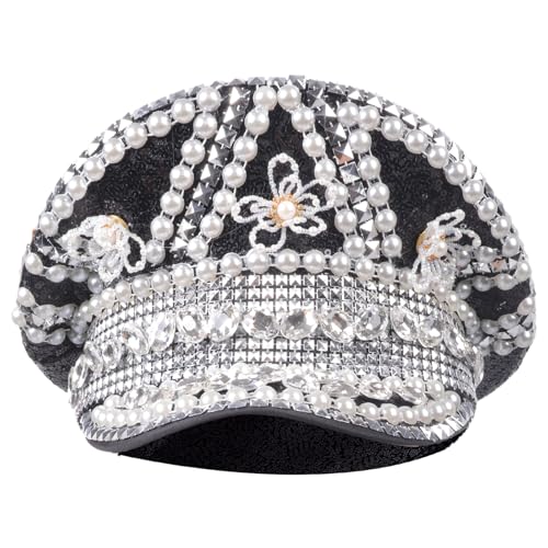 Jeweled Captain Hat Heavy Crystal Party Surprise Girl Boys Bride For Carnivals Music Festival Sailor Hat Women Jeweled Captain Hat Heavy Crystal Party Surprise Girl Boys Bride For Carnivals Music Festival Sailor Hat Women von Guaber