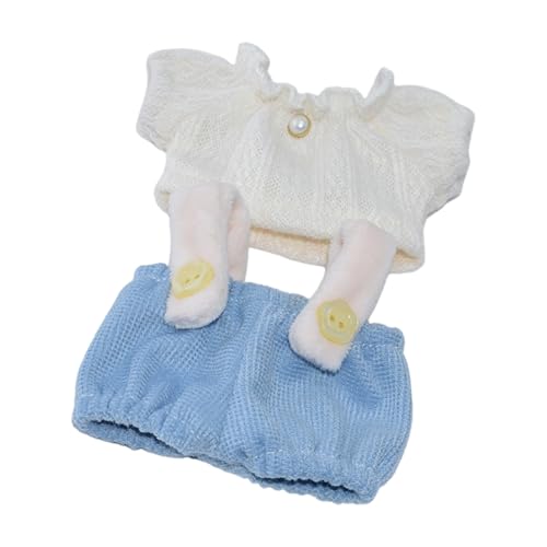 Puppenkleidungs-Set, buntes Oberteil und Overall, 10 cm, Plüschfigur, Baumwollkleidung für Kinder, Rollenspiel, Kleiderschrank-Kollektion Puppenkleidungs-Set, buntes Oberteil und Overall, 10 cm, Plüschfigur, Baumwollkleidung für Kinder, Rollenspiel, Kleiderschrank-Kollektion von Guaber