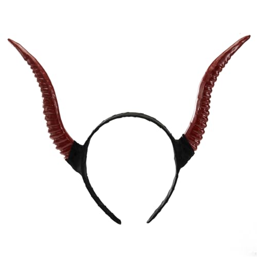 Realistisches Ziegenhorn-Stirnband für Halloween-Kostüm, Haarreif, Party, Kopfschmuck, Bühnenhaarband, Cosplay, Kopfbedeckung, modisches Gothic-Stirnband von Guaber
