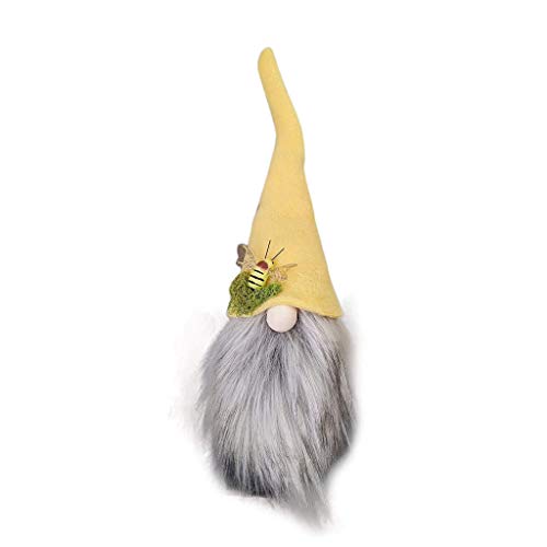 RetaDog Bienen-Dekoration, Festival, lange Kappe und Bart, Plüsch-Zwerg, gesichtslos, für Puppe, Wohnzimmer, Schlafzimmer, Desktop-Yogahose, Leggings, Damen, Fitnessstudio, Po, Heben, Wabenmuster von Guaber