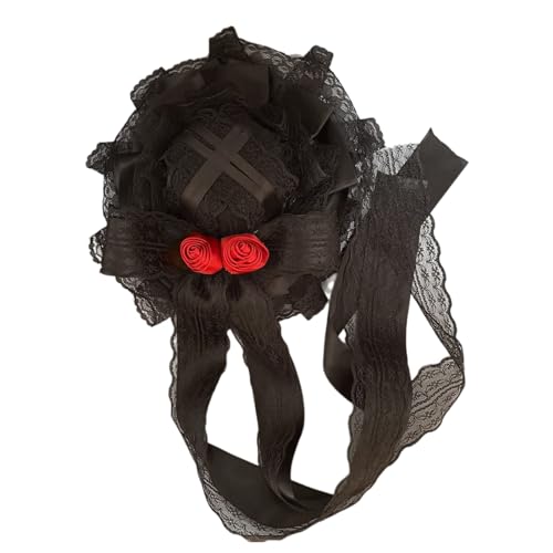 Spitze Gothic Haarhut mit Clip Bowlers Überraschung Freundin Party Cosplay Deko Fancy Top Süßes Accessoire von Guaber