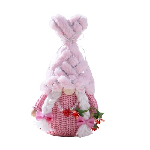 Valentins-Zwerge, Plüsch-Zwerge, Valentinstagsdekoration, mit Herzhut, gesichtslose Puppe, handgefertigtes Geschenk von Guaber
