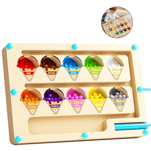 Montessori Spielzeug,Magnetisches Farb - und Zahlenlabyrinth,Magnetspiel Labyrinth, Zahlen und Farben Lernspiele,Lehrreiches Zählspielzeug für Kleinkinder, Jungen, Mädchen, Vorschulkinder (Eis) Montessori Spielzeug,Magnetisches Farb - und Zahlenlabyrinth,Magnetspiel Labyrinth, Zahlen und Farben Lernspiele,Lehrreiches Zählspielzeug für Kleinkinder, Jungen, Mädchen, Vorschulkinder (Eis) von Guador