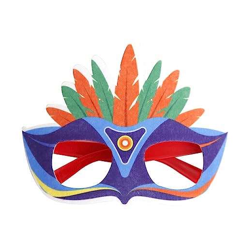 Guangcailun DIY Farbige Plume Brillen Rahmen Karneval Thema Partys Dekorative Lustige Maske Dekoration Party Favors Brillen, Rot grün von Guangcailun