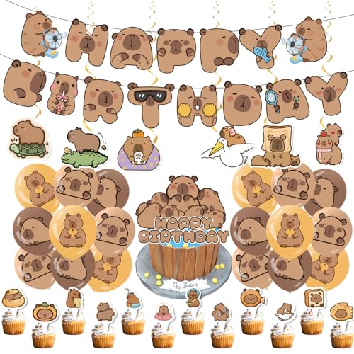 Guangcailun DIY Geschenk Party Dekoration Einzigartige Delphin Ballon Dekor Capybara Ballons Party Dekor Capybara Thema Tier Themen, Typ+1 von Guangcailun