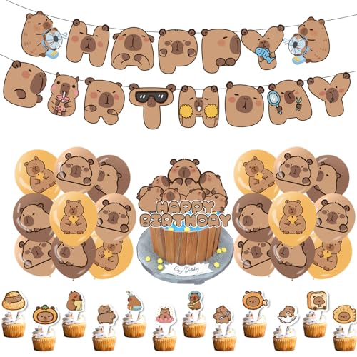 Guangcailun DIY Geschenk Party Dekoration Einzigartige Delphin Ballon Dekor Capybara Ballons Party Dekor Capybara Thema Tier Themen, Typ+2 von Guangcailun