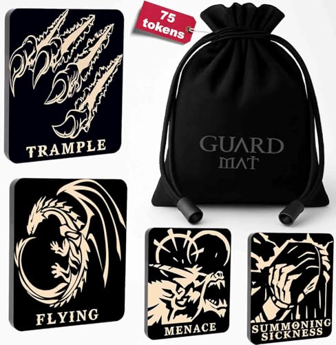 75 Hölzerne Fähigkeitszähler Set für Magic The Gathering - Premium MTG Spielsteine für Fähigkeiten, Status und Effekte - Langlebiges lasergraviertes Holzspielzubehör 75 Hölzerne Fähigkeitszähler Set für Magic The Gathering - Premium MTG Spielsteine für Fähigkeiten, Status und Effekte - Langlebiges lasergraviertes Holzspielzubehör von Guard Mat