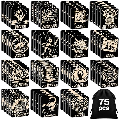 75 Hölzerne Fähigkeitszähler Set für Magic The Gathering - Premium MTG Spielsteine für Fähigkeiten, Status & Effekte - Langlebiges lasergraviertes Holzspielzubehör 75 Hölzerne Fähigkeitszähler Set für Magic The Gathering - Premium MTG Spielsteine für Fähigkeiten, Status & Effekte - Langlebiges lasergraviertes Holzspielzubehör von Guard Mat