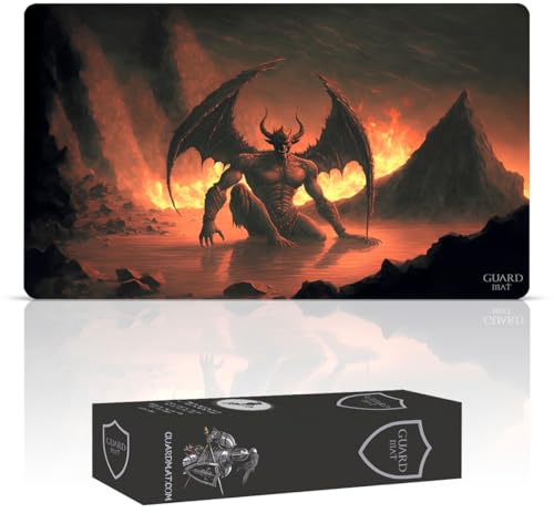 Guard Mat - Devil Mirage (Genähte Kanten) – Spielmatte für Magic – Spielmatten für Magic The Gathering – Playmat kompatibel mit MTG, YuGiOh, Der Herr de Ringe, Pokemon, TCG, Kartenspielmatte von Guard Mat