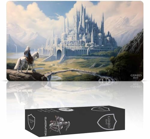 Guard Mat - Minas Tirith (Genähte Kanten) – Spielmatte für Magic – Spielmatten für Magic The Gathering – Playmat kompatibel mit MTG, YuGiOh, Der Herr de Ringe, Pokemon, TCG, Kartenspielmatte von Guard Mat