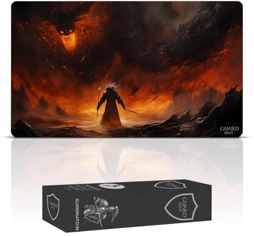 Guard Mat - The Shadow and The Flame (Genähte Kanten) – Spielmatte für Magic – Spielmatten für Magic The Gathering – Playmat kompatibel mit MTG, YuGiOh, Der Herr de Ringe, Pokemon, TCG von Guard Mat