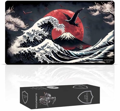 GuardMat - Waves of Tohoku (Genähte Kanten) – Spielmatte für Magic – Spielmatten für Magic The Gathering – Playmat kompatibel mit MTG, Der Herr de Ringe, Pokemon, TCG, Kartenspielmatte von Guard Mat
