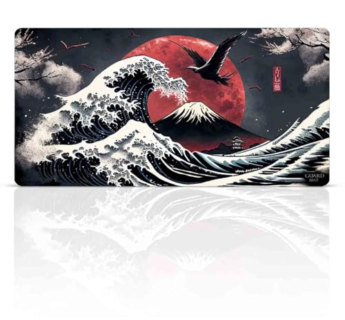 Waves of Tohoku – groß (genähte Kanten) – Commander Playmat – Matte für Magic The Gathering – kompatibel mit MTG, TCG, Brettspiele von GuardMat