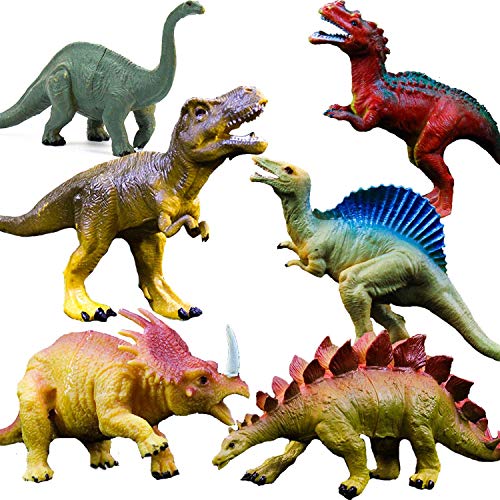 GuassLee Dinosaurier Figuren Spielzeug, Dinosaurier Spielzeug Set für Kindertag Geschenke Kindergeburtstag Party Kleinkind Bildung 6 Stück von GuassLee