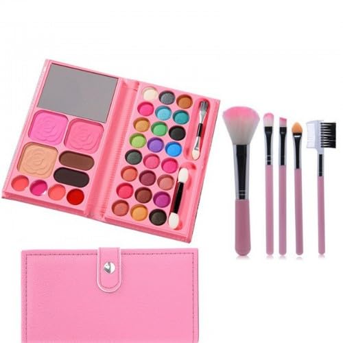 Gudalea Make-up-Palette für Kinder, Make-up für Kinder, Geburtstagsgeschenk, Weihnachten für Mädchen, Prinzessinnen-Rollenspiel, Halloween (Farbe 33 + 5 Make-up-Pinsel) von Gudalea