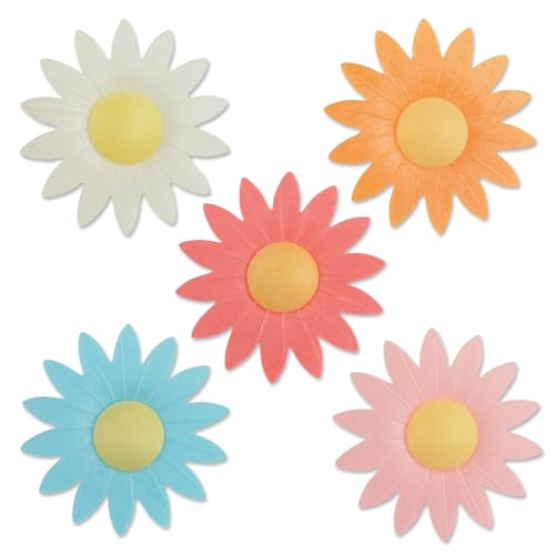 Günthart 100 Stück Oblaten-Margeriten bunt in 5 Farben rosa, weiß, gelb, rot, orange, blau, Größe: Ø 45 x 10 mm, 1er Pack 28 g Günthart 100 Stück Oblaten-Margeriten bunt in 5 Farben rosa, weiß, gelb, rot, orange, blau, Größe: Ø 45 x 10 mm, 1er Pack 28 g von Günthart