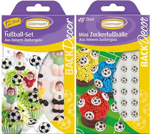 Günthart Zucker Deko Fußball Set | Zuckerfiguren für Fußballfans | Streusel für Torten, Cupcakes und Eis Günthart Zucker Deko Fußball Set | Zuckerfiguren für Fußballfans | Streusel für Torten, Cupcakes und Eis von Günthart