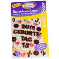 Schokoladenbuchstaben & Schokoladenzahlen fürs Partygebäck, 90 Stück Schokoladenbuchstaben & Schokoladenzahlen fürs Partygebäck, 90 Stück von Günthart