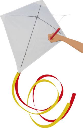 Günther Flugspiele Einleiner Drachen Paint your kite Spannweite (Details) 690mm von Günther Flugspiele