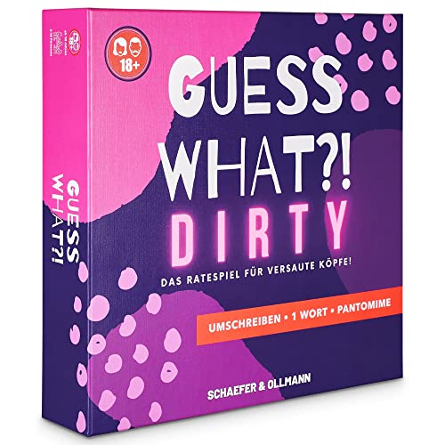 GUESS WHAT?! Dirty - Das Ratespiel für versaute Köpfe! Begriffe erraten & Pantomime Spiel | Partyspiel für Erwachsene ab 18 Jahren | Lustige Spiele von GUESS WHAT?!