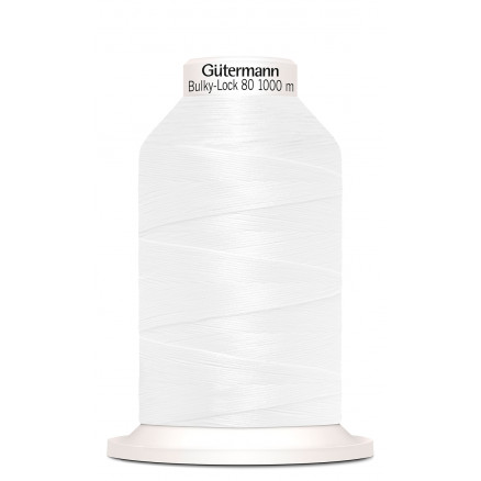 Gütermann Bulky-Lock 80 Nähgarn Polyester 800 Weiß - 1000m von Gütermann