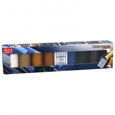 Gütermann Fadenset Nähfaden Denim mit Jeansnadeln Gr. 90/100/110 8 Far Gütermann Fadenset Nähfaden Denim mit Jeansnadeln Gr. 90/100/110 8 Far von Gütermann