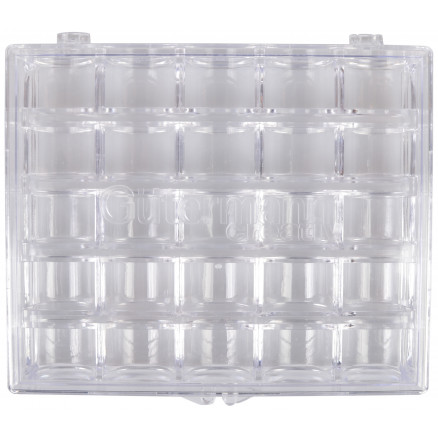 Gütermann Spulenbox Transparent 12,2x10,9x2,7 für 25 Spulen Gütermann Spulenbox Transparent 12,2x10,9x2,7 für 25 Spulen von Gütermann