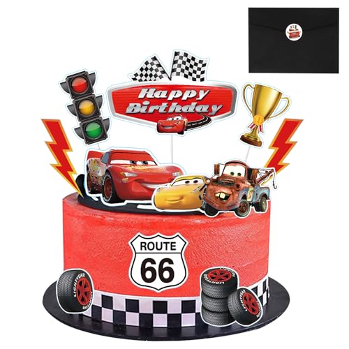 10 Cars Cake Decoration,Cars Kuchen Dekoration,Cars Cupcake Toppers,Cupcake Geburtstag Topper für Junge Mädchen Geburtstag Themen Party von Gugatad