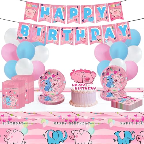 38 Stück Geburtstags Deko,Geburtstagsdeko, Party Dekoration Set mit Banner,Luftballons,Cake Topper,Spirale Girland von Gugatad