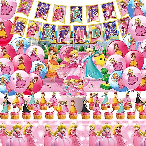 46 Stück Prinzessin Geburtstag Deko,Prinzessin Geburtstag,Prinzessin Luftballo, Prinzessin Kindergeburtstag Luftballons Dekoration Set von Gugatad