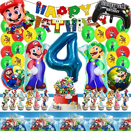 52Pcs Mari Geburtstag Deko,4 Jahre alt Mari Luftballon,Mari Party,Mari Geburtstagsdeko,Mari Luftballon Geburtstag für Kindergeburtstag von Gugatad