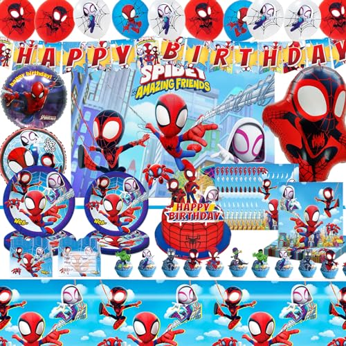 Geburtstag Deko,109Pcs Partygeschirr,Luftballons,Geburtstagsdeko Haben Tischdecke,Latex Balloons etc,Party für Kinder Geeignet von Gugatad