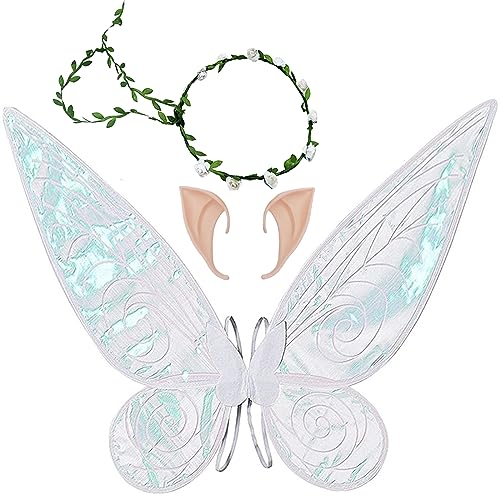 Feenflügel Schmetterlingsflügel mit Elfenohren Blumenkranz Erwachsene Flügel Kostüm Kinder Prinzessinnenflügel Damen Mädchen Flügel Kostüm Wings für Weihnachts Karneval Geburtstags Cosplay Party Feenflügel Schmetterlingsflügel mit Elfenohren Blumenkranz Erwachsene Flügel Kostüm Kinder Prinzessinnenflügel Damen Mädchen Flügel Kostüm Wings für Weihnachts Karneval Geburtstags Cosplay Party von GugnRyAc