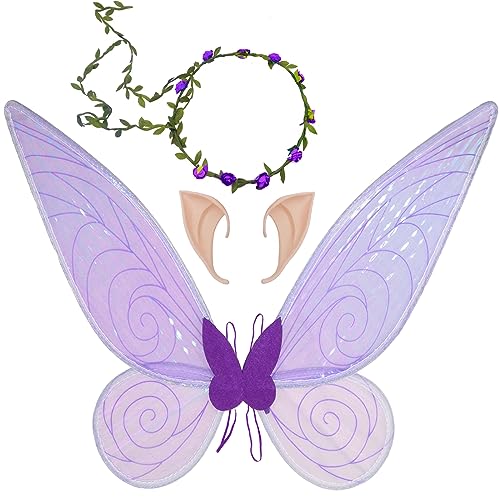 Feenflügel Schmetterlingsflügel mit Elfenohren Blumenkranz Erwachsene Flügel Kostüm Kinder Prinzessinnenflügel Damen Mädchen Flügel Kostüm Wings für Weihnachts Karneval Geburtstags Cosplay Party Feenflügel Schmetterlingsflügel mit Elfenohren Blumenkranz Erwachsene Flügel Kostüm Kinder Prinzessinnenflügel Damen Mädchen Flügel Kostüm Wings für Weihnachts Karneval Geburtstags Cosplay Party von GugnRyAc