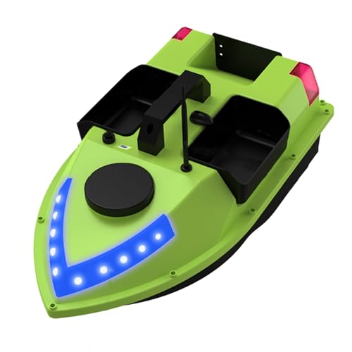 Gugxiom GPS -RC -Köderboot, 7 Farben LED -Angeldrohne mit Köderfreisetzung, 500 -m -Reichweite Fernbedienungsboot mit Autonavigation für die Nacht Angelling (5200 mAh) von Gugxiom