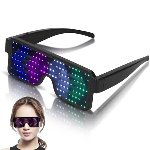 Gugxiom Lustige LED-Brille, lustige Brille für Partys, Dynamische 4-Farbige Beleuchtung, über USB Aufladbare Leuchtdekoration, für Bar Bundy All Hallows Day Party Gugxiom Lustige LED-Brille, lustige Brille für Partys, Dynamische 4-Farbige Beleuchtung, über USB Aufladbare Leuchtdekoration, für Bar Bundy All Hallows Day Party von Gugxiom