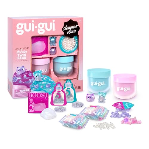 Exklusives Gui Gui Shimmer Deluxe-Duo-Pack mit 2 schillernden Schleimen, Perlen-Booster und 2 aufleuchtenden und Finishing-Touch-Beuteln, peppen Sie Ihren Schleim mit einem großen Glow Up auf Exklusives Gui Gui Shimmer Deluxe-Duo-Pack mit 2 schillernden Schleimen, Perlen-Booster und 2 aufleuchtenden und Finishing-Touch-Beuteln, peppen Sie Ihren Schleim mit einem großen Glow Up auf von Gui Gui