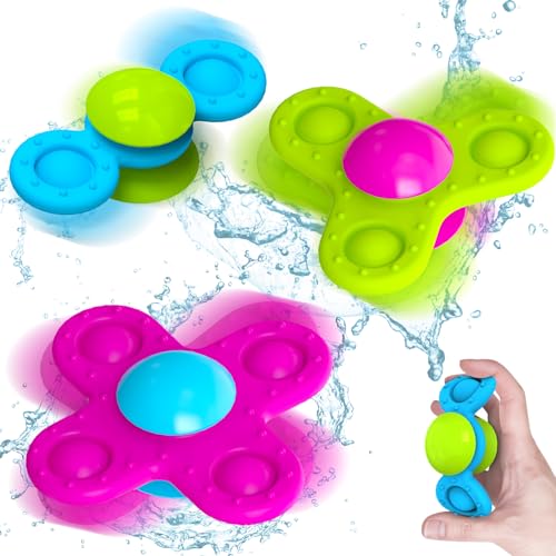 Baby Spielzeug 6 Monate mit Saugnapf, 3 Stück Sensorisches Spinner-Spielzeug Silikon Badewannenspielzeug,Montessori Spielzeug ab 1 2 3 Jahre, Reise Spielzeug Badespielzeug für Jungen und Mädchen Baby Spielzeug 6 Monate mit Saugnapf, 3 Stück Sensorisches Spinner-Spielzeug Silikon Badewannenspielzeug,Montessori Spielzeug ab 1 2 3 Jahre, Reise Spielzeug Badespielzeug für Jungen und Mädchen von Guibola