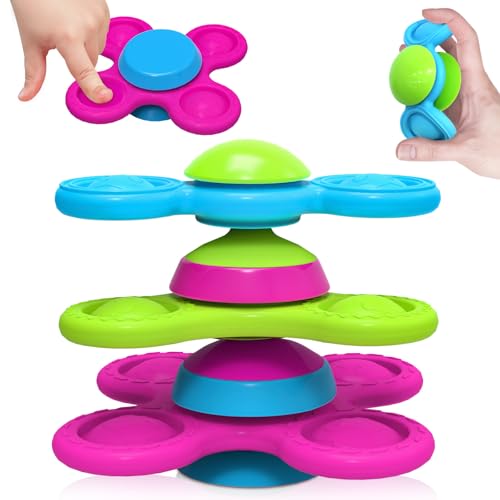 Guibola Saugnapf Spielzeug Kinder 3 Stück Fidget Spinner Baby Tierdruckmuster 10 Monate+ Baby Spielzeug Silikon Spinner Sensorik Spielzeug Montessori Spielzeug Badespielzeug Geschenke(Stapelbar-Tier) Guibola Saugnapf Spielzeug Kinder 3 Stück Fidget Spinner Baby Tierdruckmuster 10 Monate+ Baby Spielzeug Silikon Spinner Sensorik Spielzeug Montessori Spielzeug Badespielzeug Geschenke(Stapelbar-Tier) von Guibola