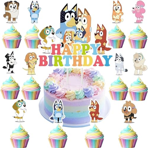 25 Stück Blue Dog Cupcake Toppers,Tortendeko Geburtstag,Blue Dog Cake Topper,Dog Kuchendeko,Blue Dog Kuchen Deko,Cupcake Toppers Junge&Mädchen,für Tortendeko,Party Dekorationen für Kinder 25 Stück Blue Dog Cupcake Toppers,Tortendeko Geburtstag,Blue Dog Cake Topper,Dog Kuchendeko,Blue Dog Kuchen Deko,Cupcake Toppers Junge&Mädchen,für Tortendeko,Party Dekorationen für Kinder von Guidre